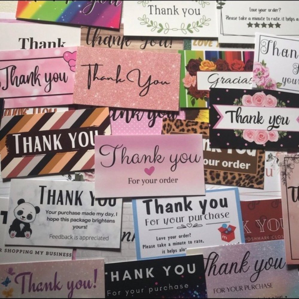 30 Assorted Thank You Cards for Orders - Picture 2 of 2